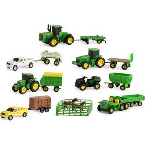 Tractor Toy and Truck Toy Value Set - 20 Farm Toys - Includes Tractors, Trucks